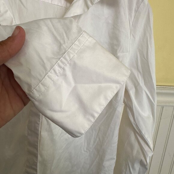 Ann Taylor White Button-Up Long Sleeve Shirt Size 14 Classic Button Up work shir - Picture 9 of 9